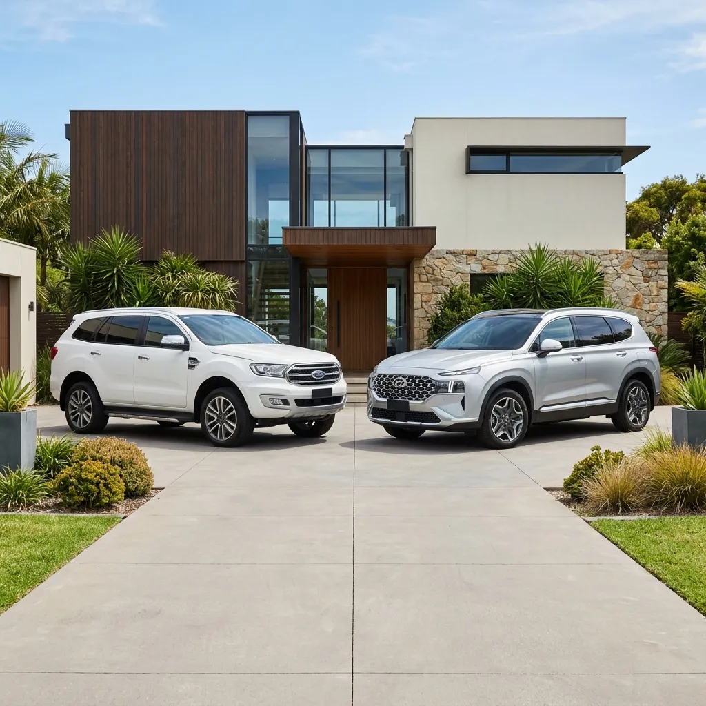 so sánh Ford Everest và Hyundai Santa Fe